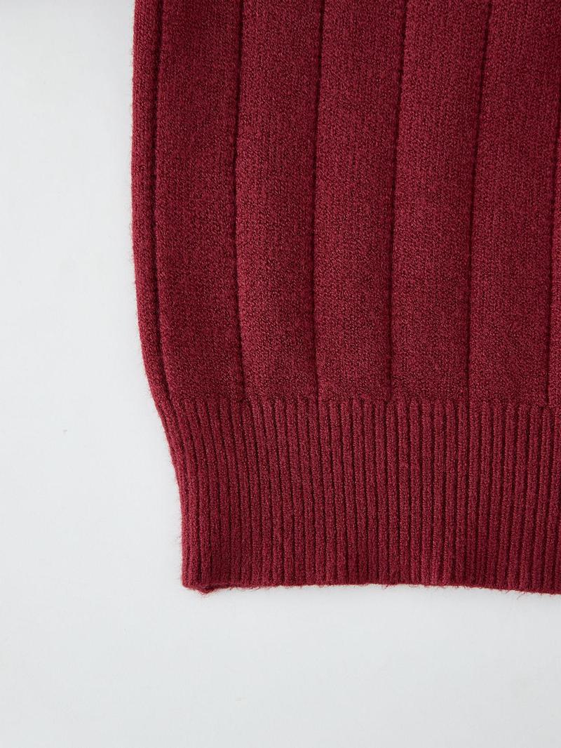 Product Introduction of 【Plus Size】 Solid Drop Shoulder Sweater, Casual Long Sleeve Scoop Neck Jumper for Spring & Fall, Women's Clothing for Daily Wear 8