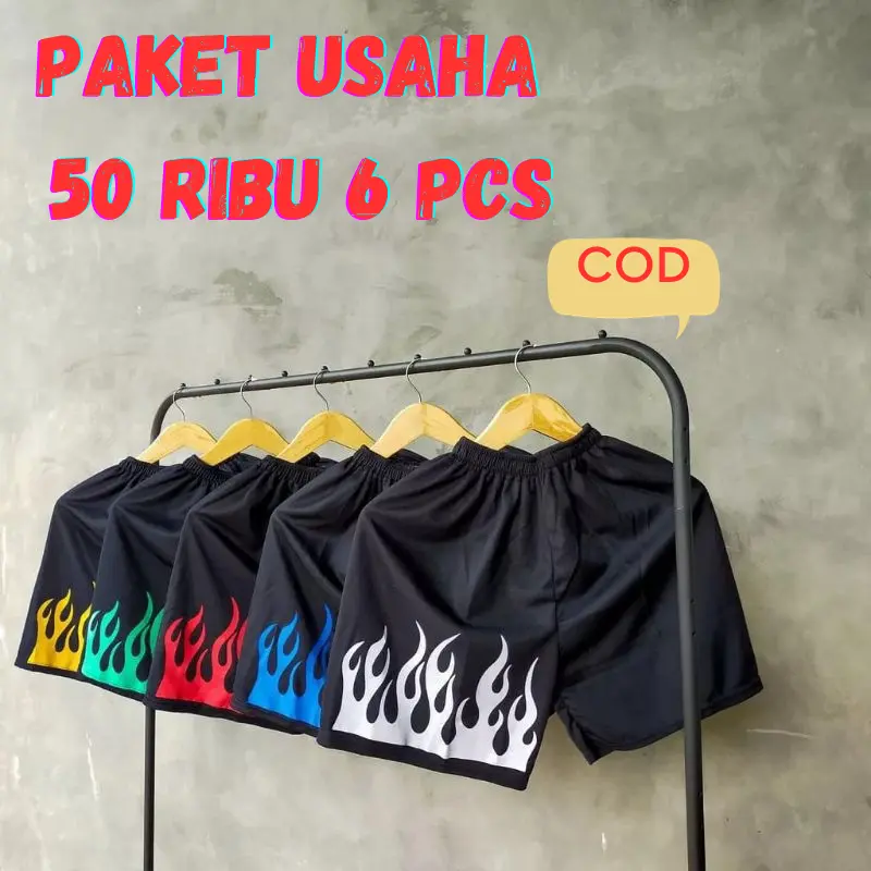 promo cuci gudang 50 ribu dapat  6 celana boxer one firee celana pendek santai