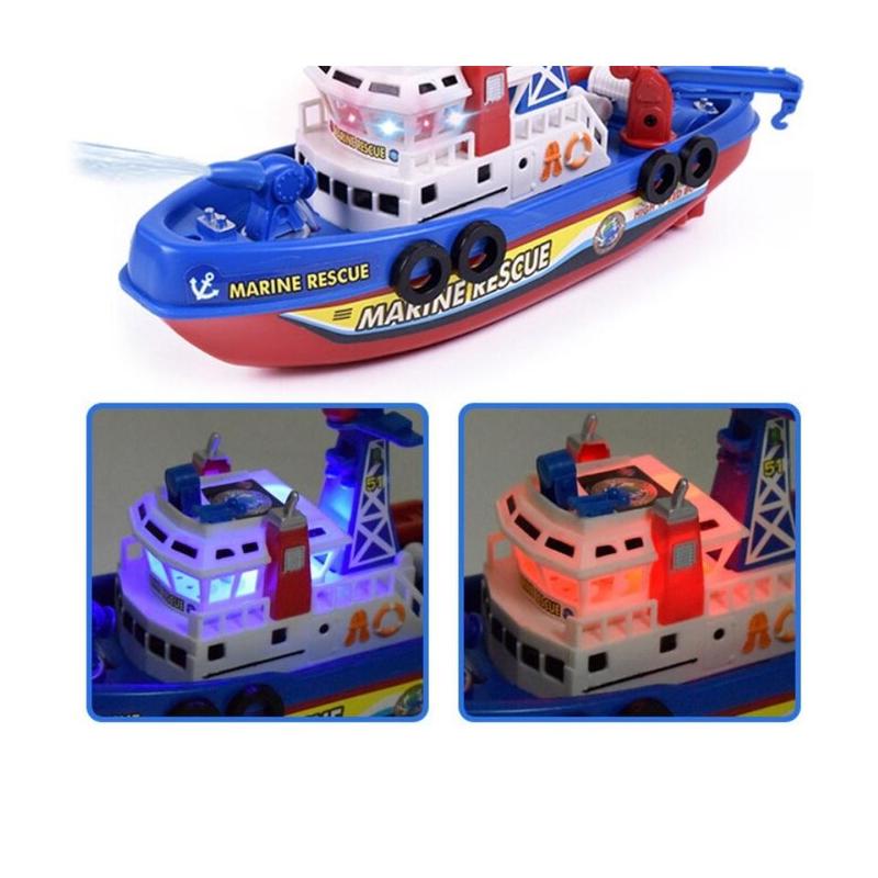 Boat Fire perahu semprot Mainan Kapal Pemadam / Diecast kapal laut Baterai Plastik Control 8