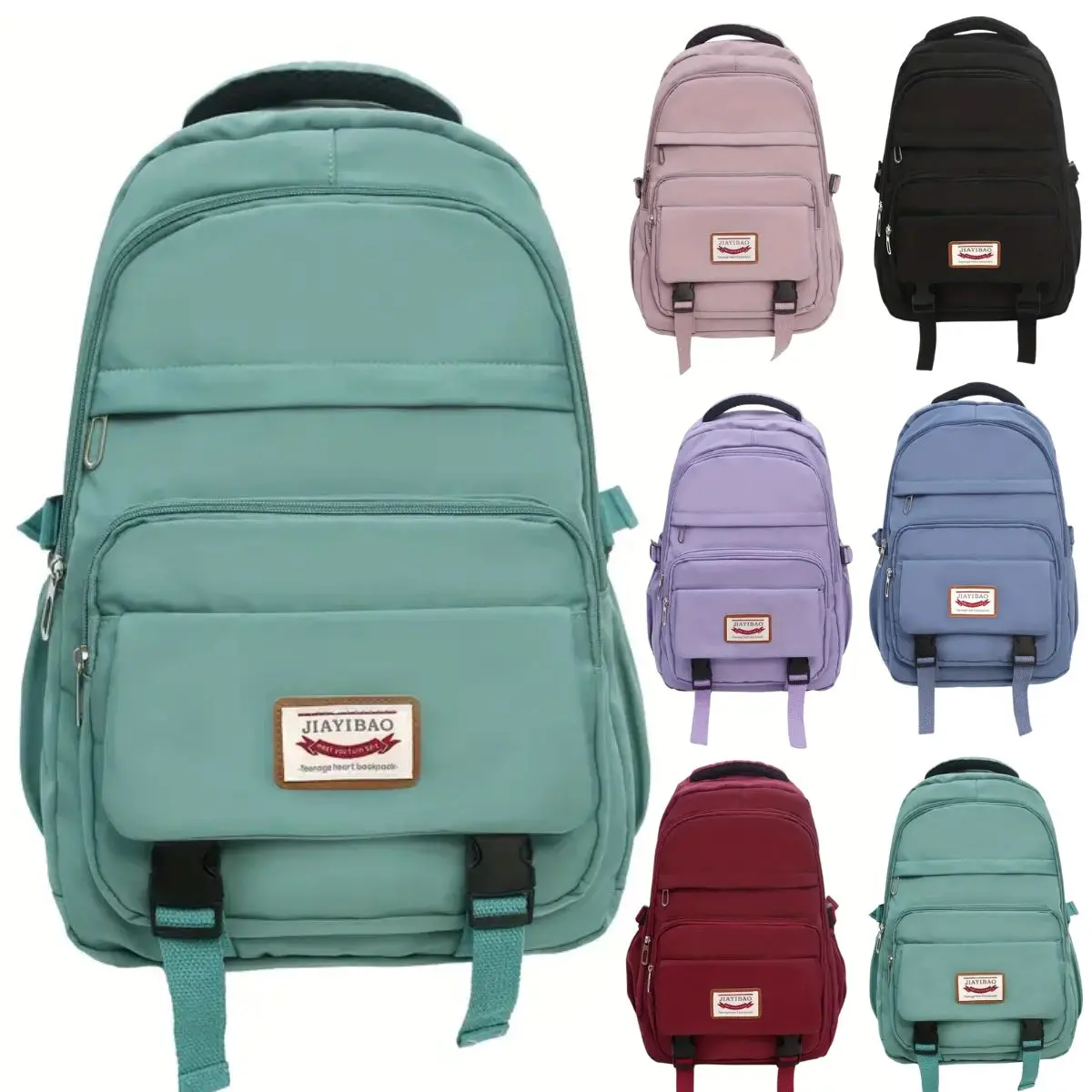 STAY YOUNG #H9901 Women Backpack Large Capacity Solid School Bag Waterproof Anti-theft Travel Backpacks