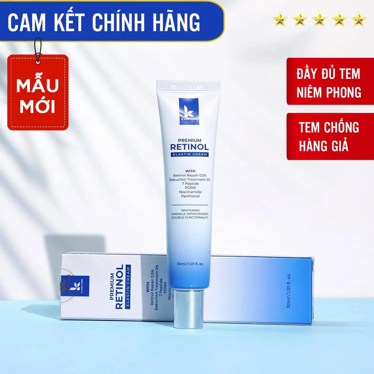 Kem dưỡng da Retinol K Lady Care Bakuchiol Mẫu Mới chính hãng 30ml Skincare Làm Đẹp Da Chăm Sóc Da Dưỡng Ẩm Da