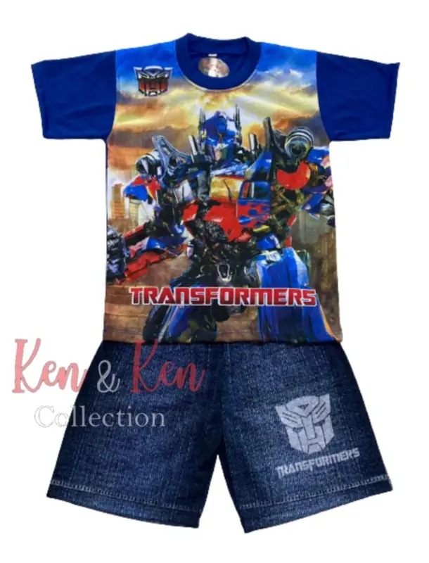 Setelan Anak Laki Laki  Robot Tranformer / Stelan Baju Anak Cowok  / Baju kaos Anak Optimus 2