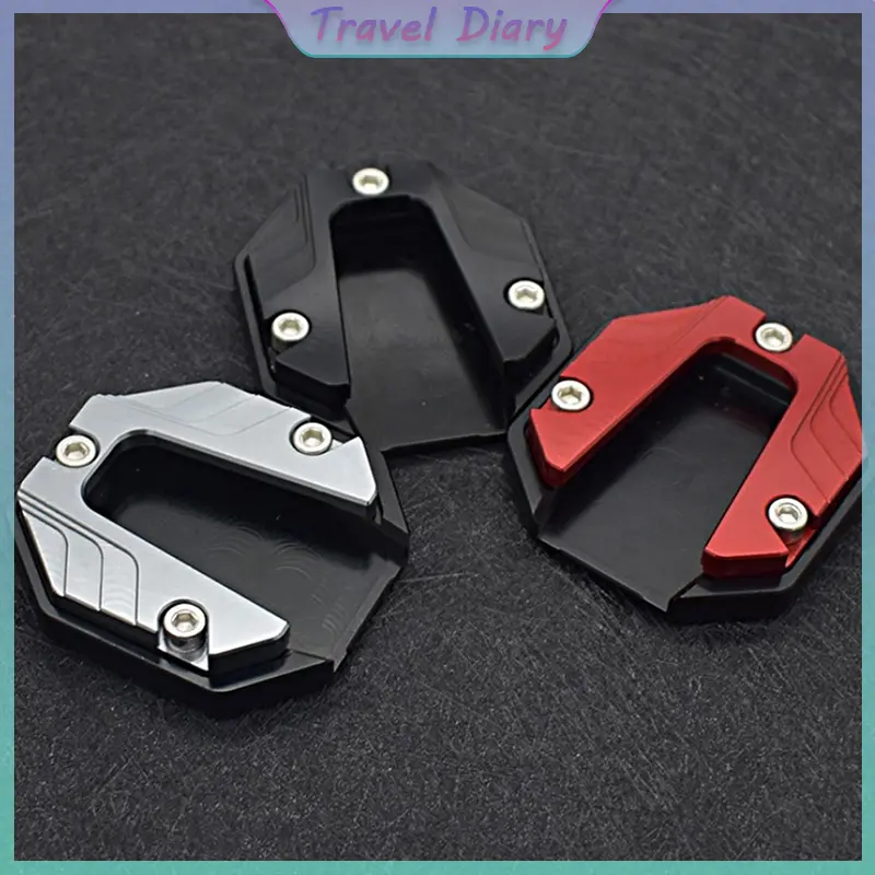 Aluminum Alloy Motorcycle Bike Kickstand Extender Foot Side Stand Extension Foot Pad With Screwdriver Support Plate Motorbike Accessories
