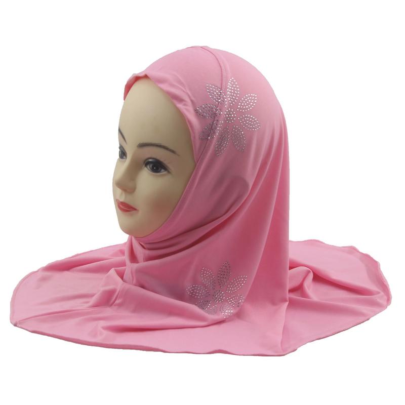 Product Introduction of 4 to 8 Years Old Little Girls' Rhinestone Hat Malay Scarf Headscarf  H002 6