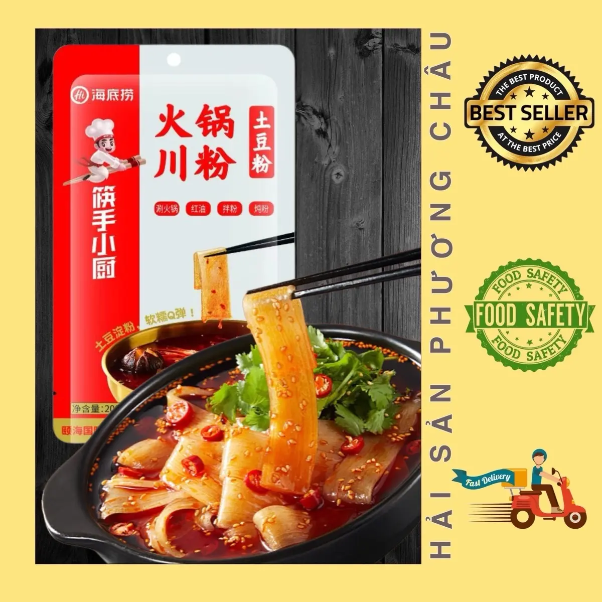 Miến dẹt khoai tây Haidilao dai ngon nhúng lẩu xào 200g - nội địa Trung