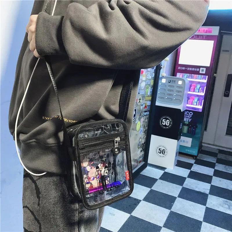 Túi Messenger Thương Hiệu Thời Trang, Dành Cho Nam Và Bé Trai, Chất Liệu Thạch PVC, Trong Suốt, Phong Cách Ins, Thời Trang, Phong Cách Hàn Quốc, Thích Hợp Cho Học Sinh, Túi Đeo Vai Mini Nhỏ, Túi Đeo Vai Bag Đeo Chéo 4