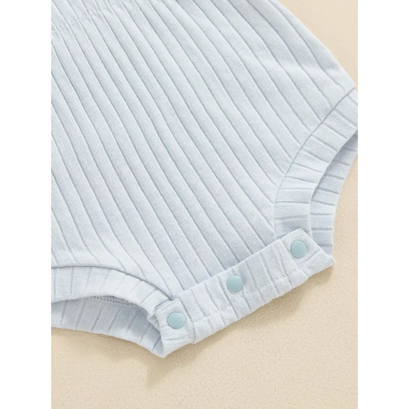 Trang phục cho bé gái sơ sinh, Bodysuit ngắn tay cổ thuyền đồng màu với băng đô nơ Quần áo mùa hè 4
