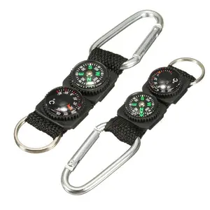 Gantungan Kunci Model 3 in 1 Kompas Termometer Carabiner Key Ring - SF6244
