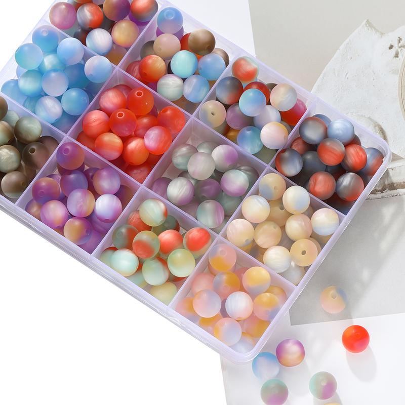 Product Introduction of St.kunkka 10pcs 8 10mm Resin Fantasy Matte Beads Round Perforated Beads For Diy Bracelet Necklace Jewelry Accessories Making 37