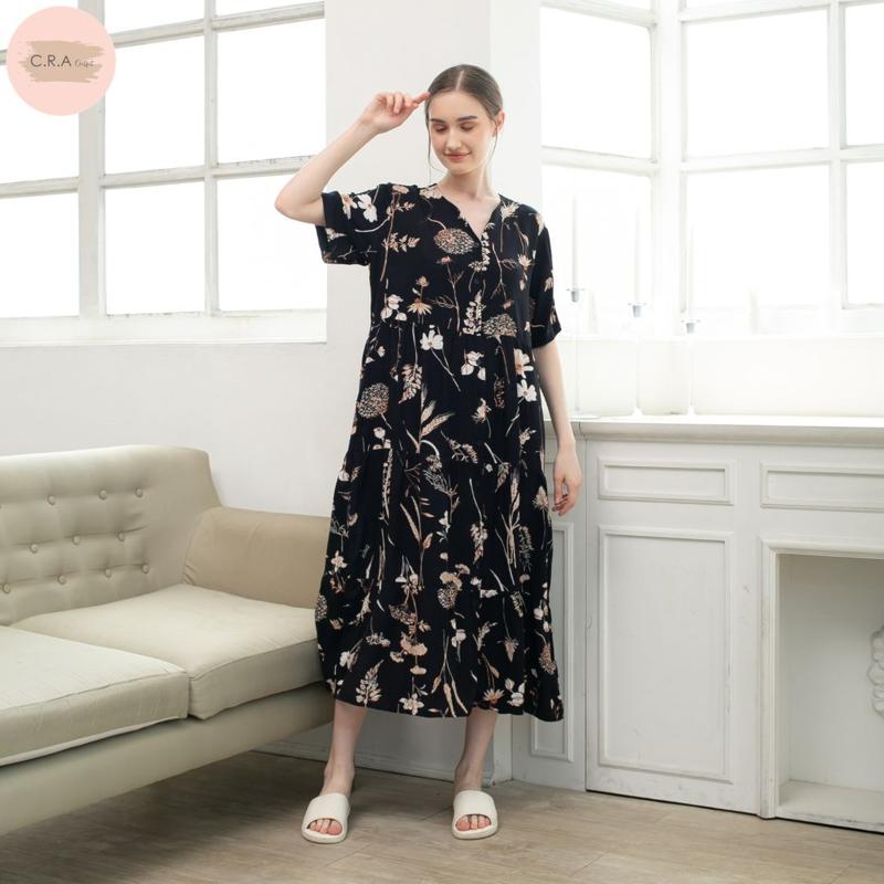 CRA OUTFIT - Maxi Dress Carly Series - CR1 Baju Bumil Kancing Panjang Casual Nyaman 5