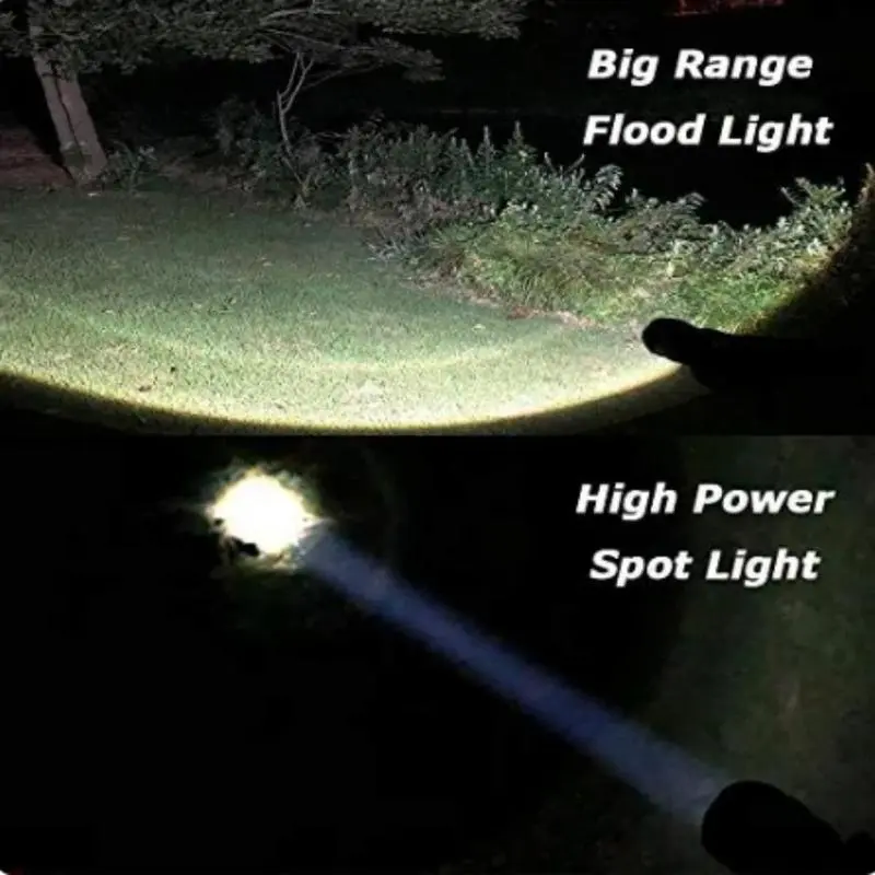Rechargeable LED Light, 5 Modes Zoomable Tactical Flashlight, Portable LED Light, Outdoor Flashlight for Camping Hiking 5