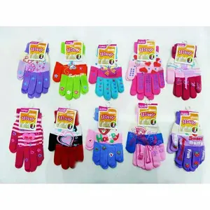 Sarung Tangan Wanita Dewasa Motif Belang Anti Slip Bahan Woll Lembut