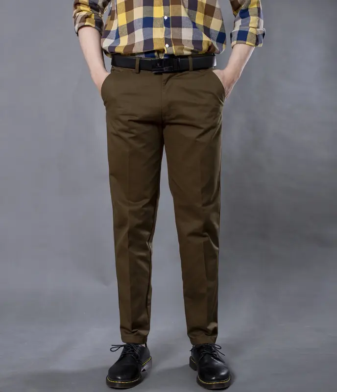 Quần dài nam kaki TRUNG NIÊN form ống suông Menswear Nhung Cotton Có Túi Ong ( QDTN15 ) 0