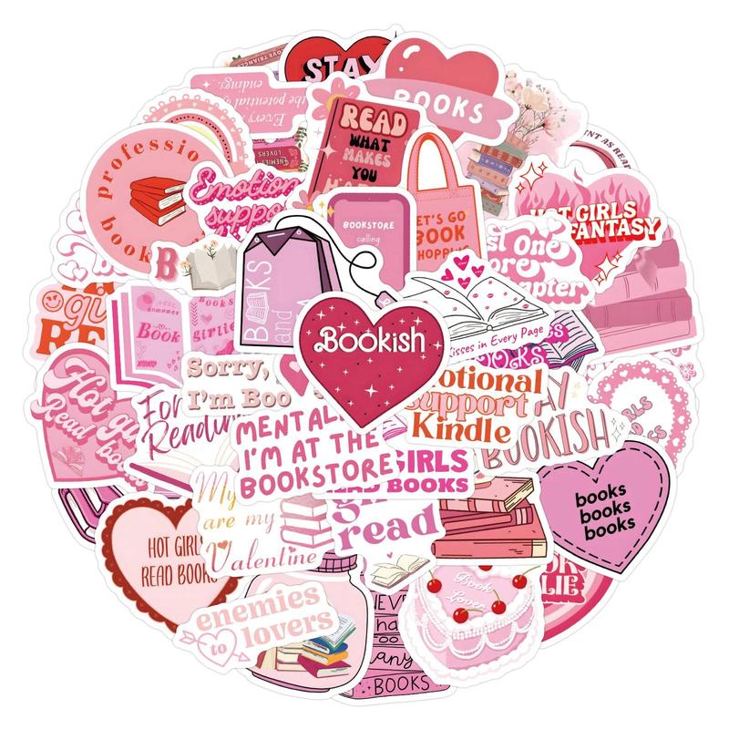 Cartoon Reading Book Pattern Car Sticker, Waterproof Self Adhesive Decor Paper, Car Decor Sticker for Gift Greeting Card Water Bottle Laptop Phone 2