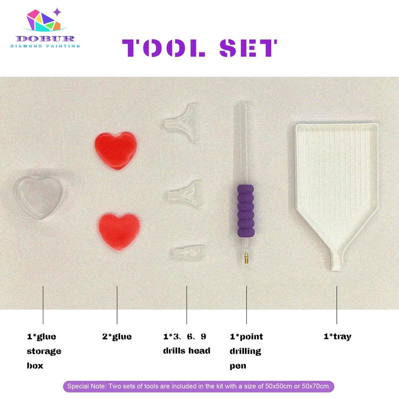 DOBUR | Bộ Tranh Đính Đá   Thiết Kế Hình Con Công, Tròn / Vuông, Khoan Đầy Đủ, Chất Liệu Vải Bố Tự Làm 5D, Có Đồ Thủ Công Số, Thích Hợp Làm Quà Tặng Hoặc Đồ Trang Trí Tường Nhà 4