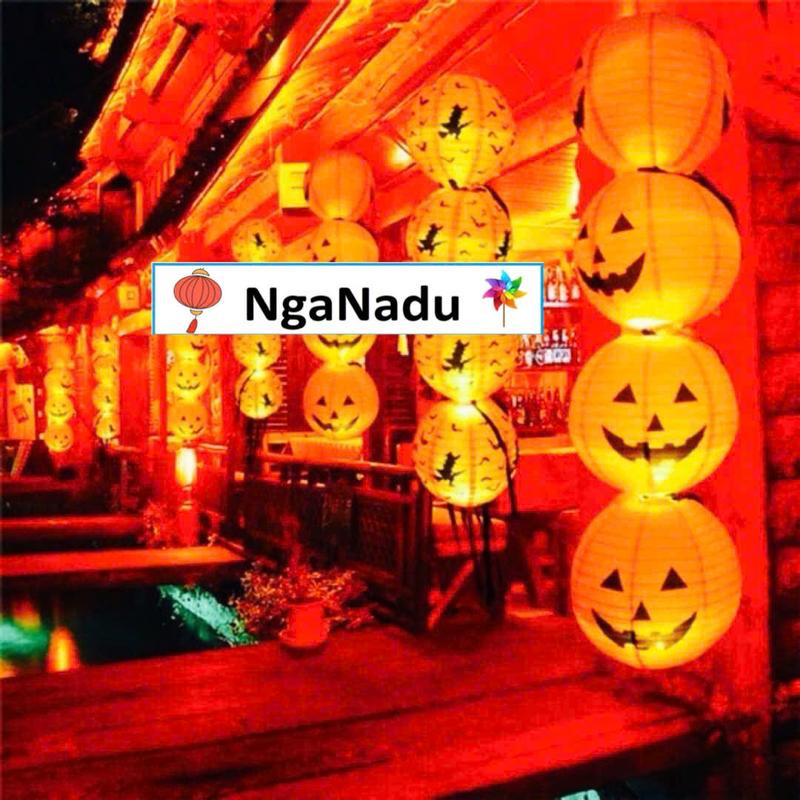 Đèn lồng Halloween - đèn lồng quả bí Ngô đồ trang trí lễ hội hóa trang phù thủy