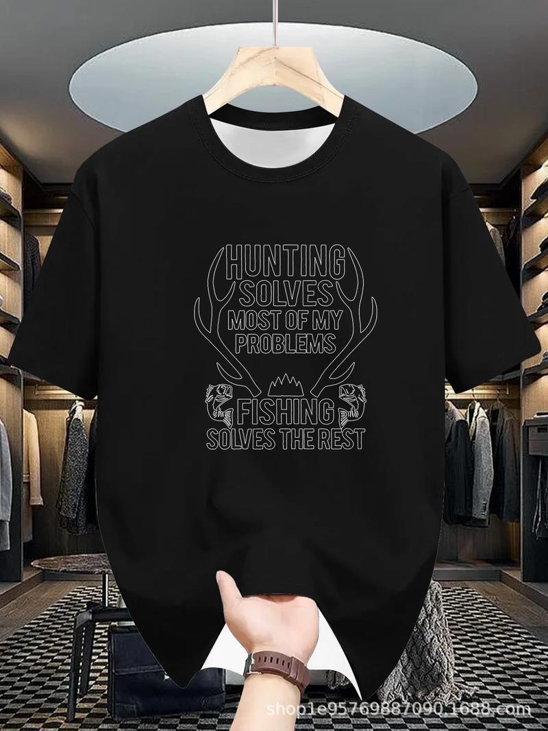 Product Introduction of Men's Casual Crew Neck T-Shirt, 100% Polyester Knit Fabric, Comfortable, Boston Print, Slightly Stretchy, Summer Short Sleeve Shirt, Versatile and Easy to Maintain, Regular Fit 10