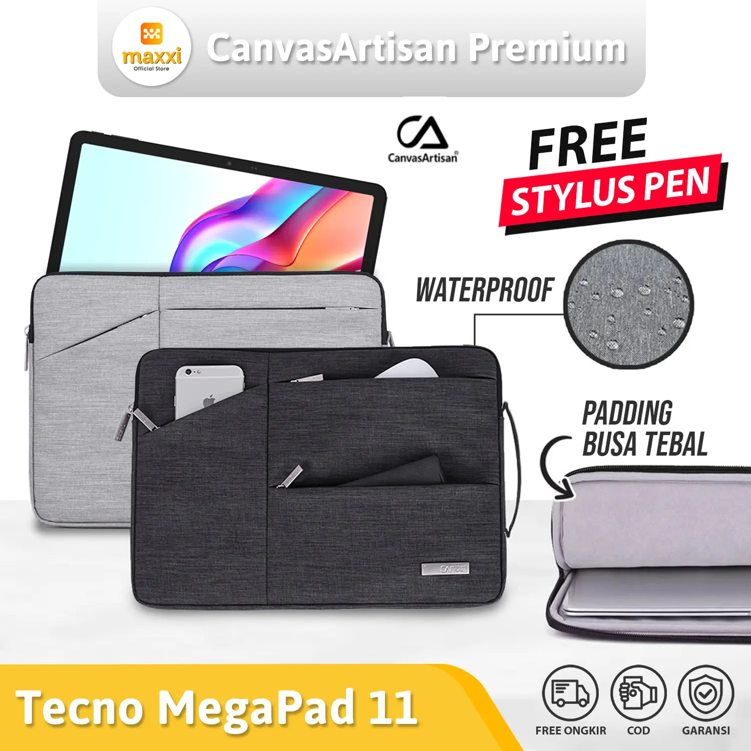 Sleeve Tab For Tecno MegaPad 11 2025 Tas Tablet Sleeve Case Jinjing Kantor Kuliah Simpel Modern