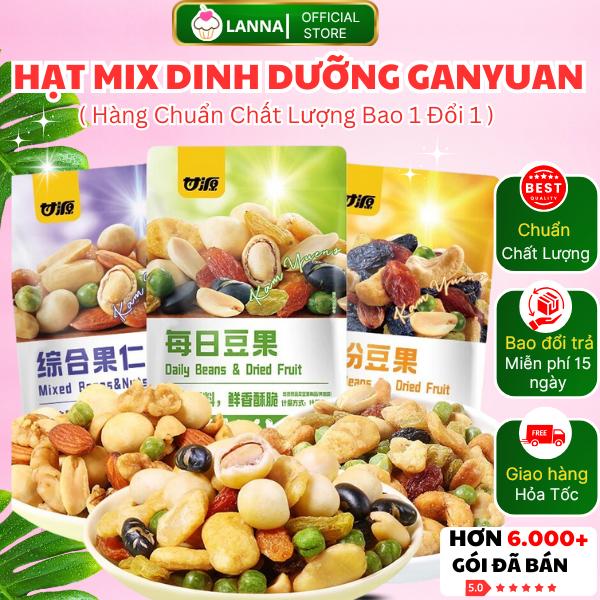 【TÚI 1KG Hạt mix dinh dưỡng tẩm vị Gan Yuan đậu mix hạt & trái cây sấy khô Kam Yuens gói ~30g - Bánh Kẹo Tết 2025