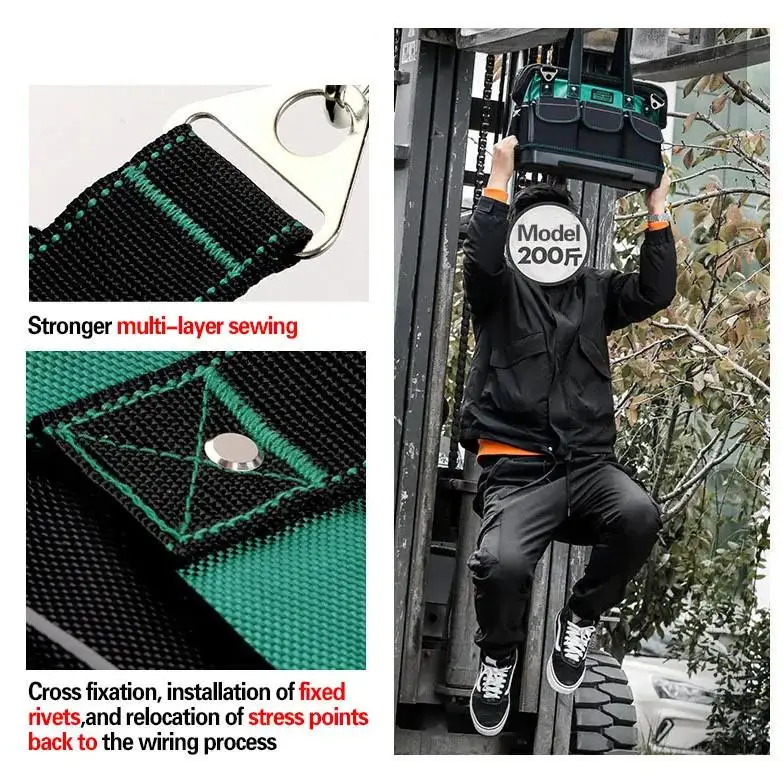 GREENER Tool Bag / Tas Perkakas 13 inchi Bahan Oxford Toolbag Tool Bag Tas Kunci Motor Mobil Alat Tukang Greeneg Tool Bag 13 - 20 Inch Kain Oxford Tebal Tas Alat Perkakas Kuat Tas Perkakas Toolkit Toolbox 20 Inch 1