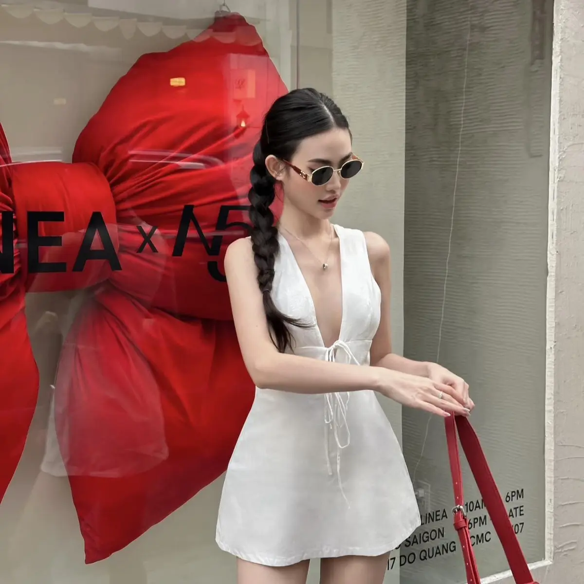 Maikaa Studio - váy khoét ngực basic linen siêu hack dáng -  Lola Dress