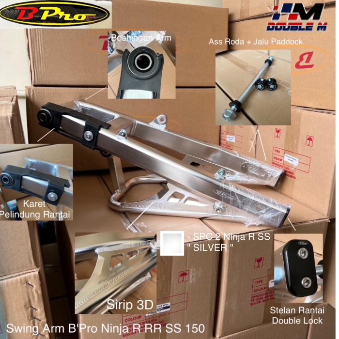 Swing Arm BPro SPC Kawasaki Ninja R SS RR ZX150 Lengan Ayun - SPC2 R/SS SILVR 0