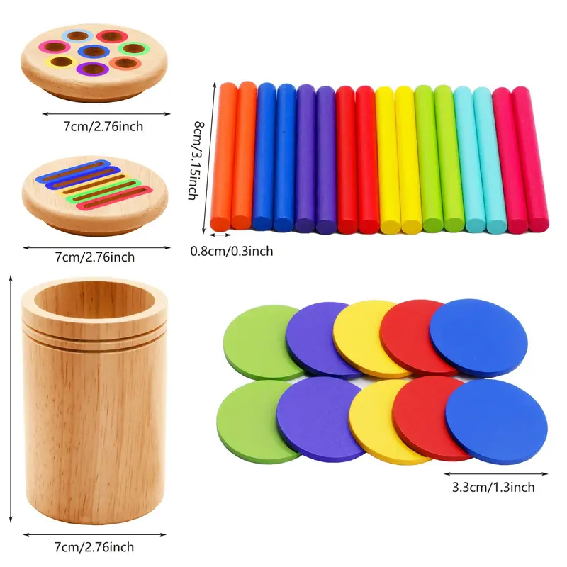 Wooden Montessori Toy, Color Sorting Toy, Preschool Learning Activities, Fine Motor Skills Sensory Toys for Boys Toys for Girls Fun Kids Toys, Play Toys 1
