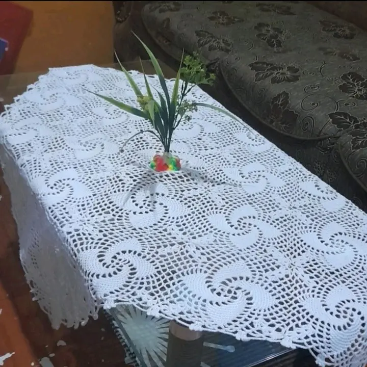 taplak meja rajutan ukuran 90x90cm Taplak Meja 1