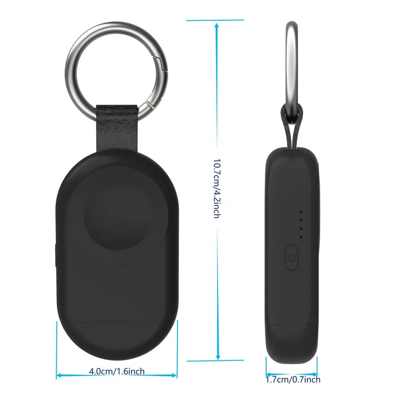 Portable Magnetic Wireless Charger, 1200mAh Keychain Power Bank with Indicator Light, Compatible with iWatch & AirPods Series 1