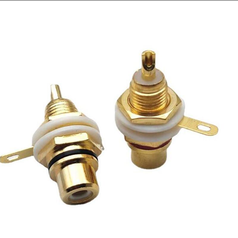 Product Introduction of Gold plated RCA female Jack Solder Connector Panel Mount Chassis AV Audio Socket Plug Bulk head with NUT  AN1A 17