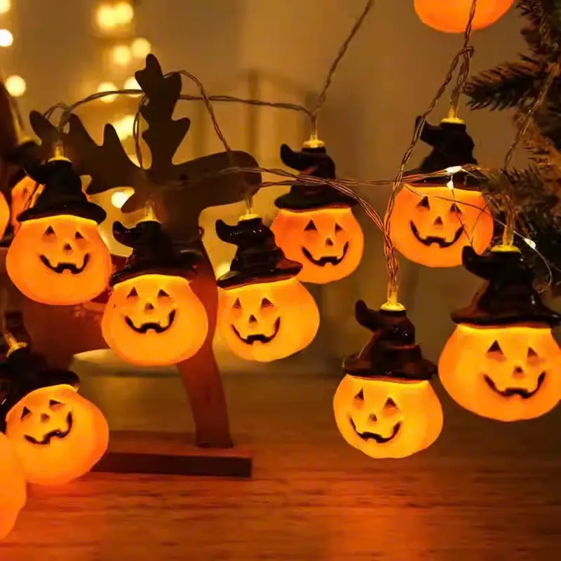 Dây đèn Led bí ngô trang trí Halloween, nhà ma 6