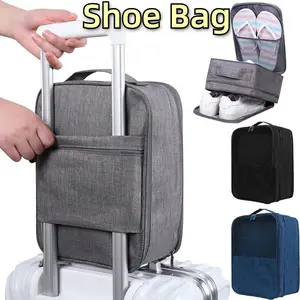 Tas Sepatu Shoes Bag /Sepatu Anti Air Tas Sepatu Travel Portabel Travel Bag Sepatu/Travel Shoes Bag /Tas Sepatu Traveling Zipper Gray Travel Organizers