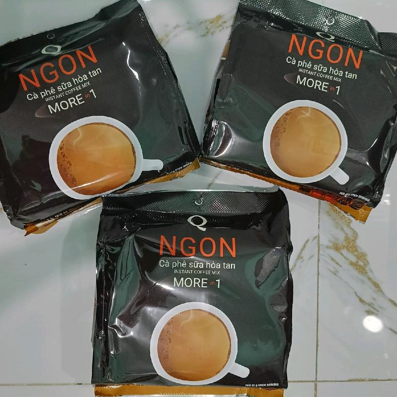 Combo 3 bịch cà phê sữa hoà tan Trần Quang Ngon. Mỗi bịch 24 ống x 20g. coffee cafe bấm cafesữa