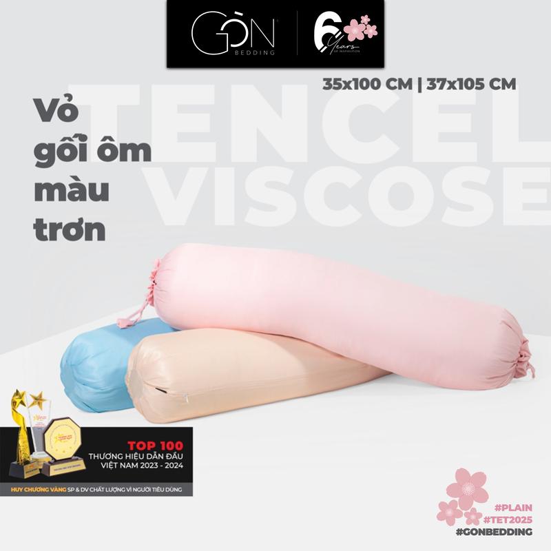 [Nhiều màu] Vỏ Gối Ôm Gòn Bedding Lụa Tencel Viscose Màu Trơn 37x105 cm