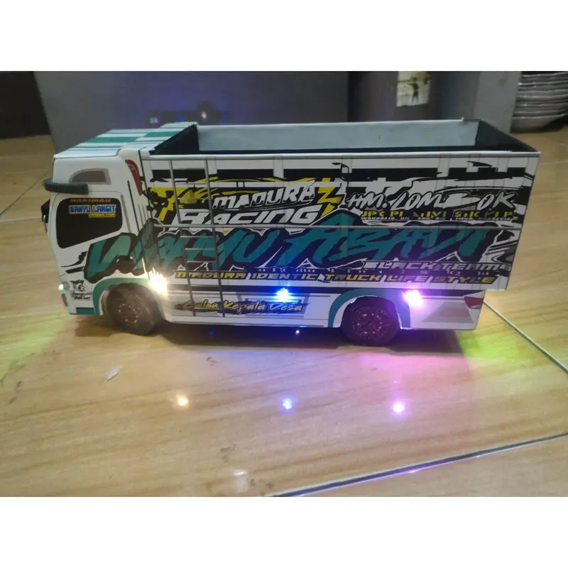 Miniatur truk oleng Canter mobil mainan anak kekinian bisa belok kanan kiri bonus terfal 1