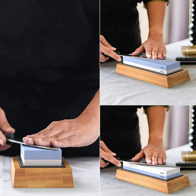 Bộ đá mài dao kéo 2 mặt KHALIK KATASIWA độ nhám mịn 1000 - 6000  loại cao cấp dành cho gia đình 2