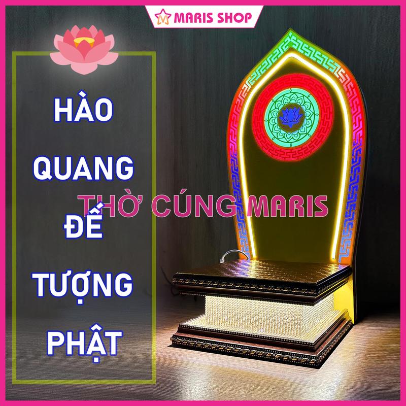 Đèn Thờ Hào Quang Chân Đế Tượng Để Bàn Thờ Nhiều Kích Thước, Đèn Bàn Thờ Phật Đèn Hào Quang Phật hao Decor Tranh