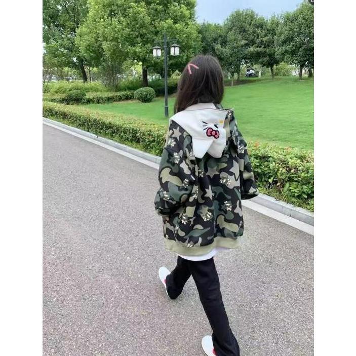  Áo Hoodie Hello Kitty Phong Cách Mỹ Dáng Rộng Vừa Vặn Dành Cho Nữ Thích Hợp Cho Học Sinh Dễ Phối Đồ Thích Hợp Cho Mùa Mở Trường Áo Cardigan Cặp Đôi Áo Khoác Có Dây Kéo 