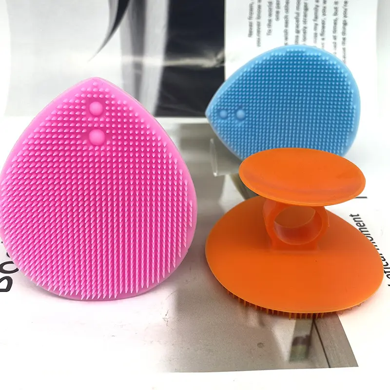 Bàn Chải Gội Đầu Bằng Silicon, 1 Cái, Để Tắm Cho Em Bé Trẻ Sơ Sinh, Silicon Mềm, Dành Cho Bé Trai Và Trẻ Em, Dụng Cụ Làm Sạch, Mini, Làm Đẹp, Làm Sạch Sâu 0