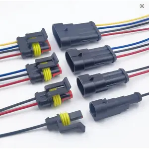 Soket KONEKTOR KABEL WATERPROOF 2 3 4 pin socket sambungan cable connector 2p 3p 4p lubang set male female anti air