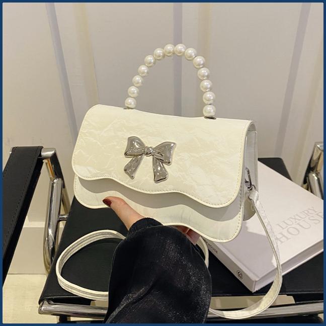 Túi Đeo Chéo Nữ Ngọc Trai, Thời Trang, Phong Cách Hàn Quốc, Túi Xách Hợp Xu hướng Có Nơ Bướm, Đơn Giản Và Sang Trọng, Túi Messenger Đeo Vai, Thích Hợp Cho Tiệc Buổi Tối Và Các Cuộc Gặp Gỡ Định Kỳ, Năm 2025