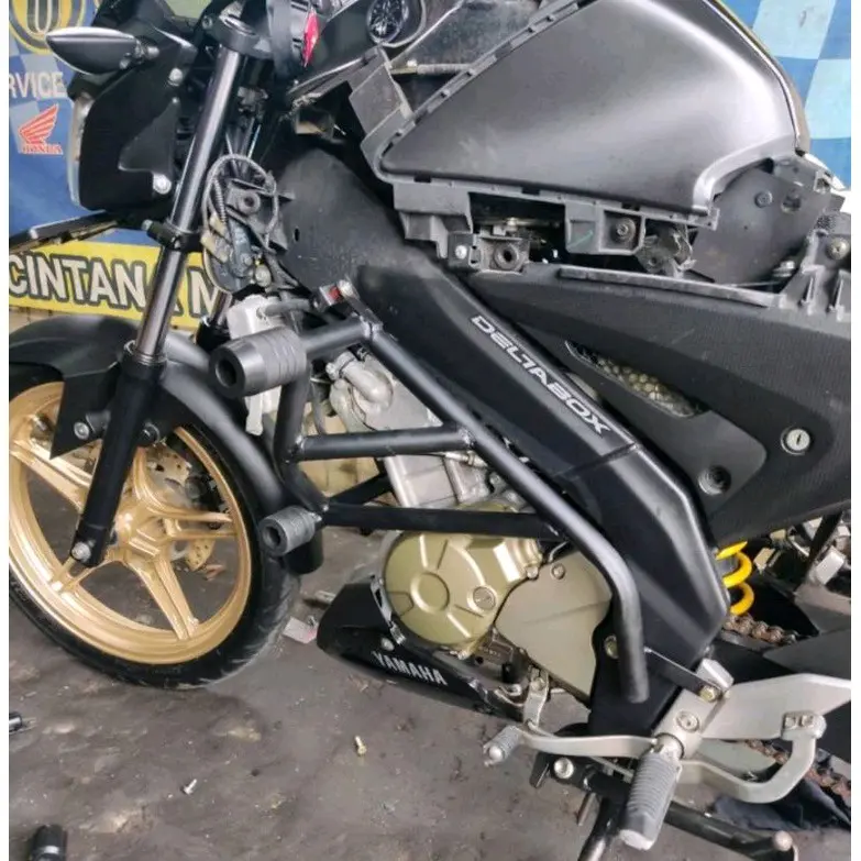 Crashbar Tubular Old New VIXION R Plus Jalu Slider Agna Full Hitam 1