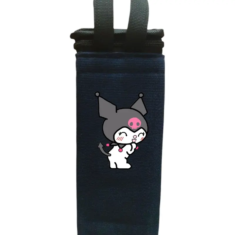 Túi đựng bình kuromi đuôi xám 1200ml có lớp cách nhiệt ngang 10cm x cao 25cm x rộng 10cm M14 3