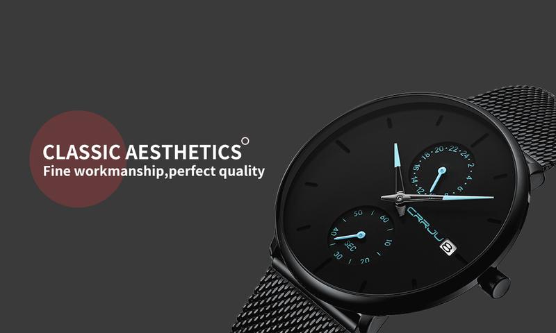 Product Introduction of Jam Tangan Pria CRRJU Casual Quartz Analog Mewah Anti Air + Strap Mesh Stainless Steel Jam Tangan Cowok 2265 Watch 34