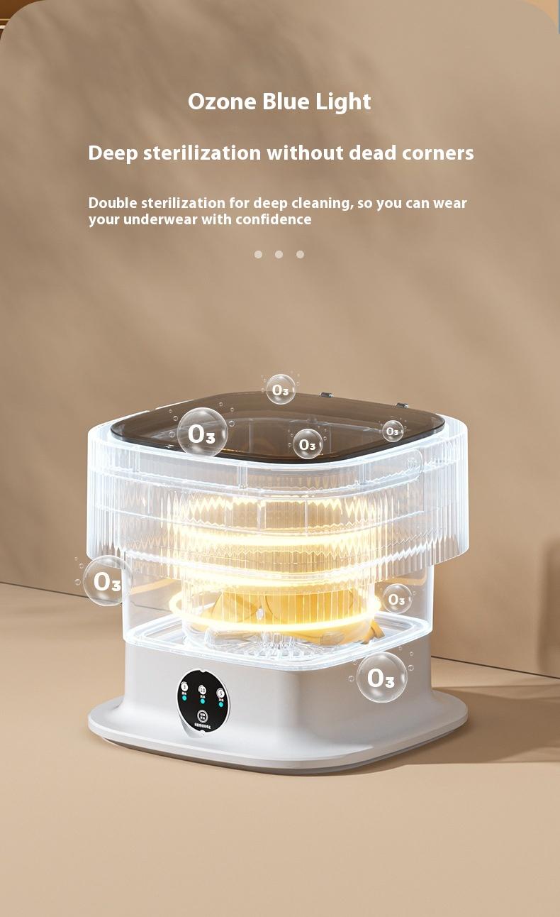 Product Introduction of Folding washing machine household rinse and rinse, integrated washing machine, large capacity, underwear, socks, portable mini washing machine 9