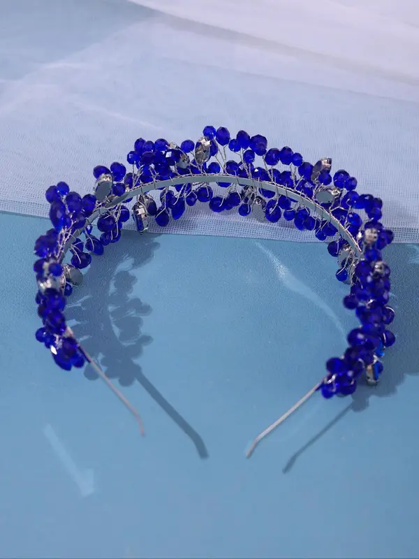 Rhinestone Decorated Alloy Bridal Headband, Elegant Baroque Design Hair Hoop for Wedding Bridal Party Formal Occasions 5