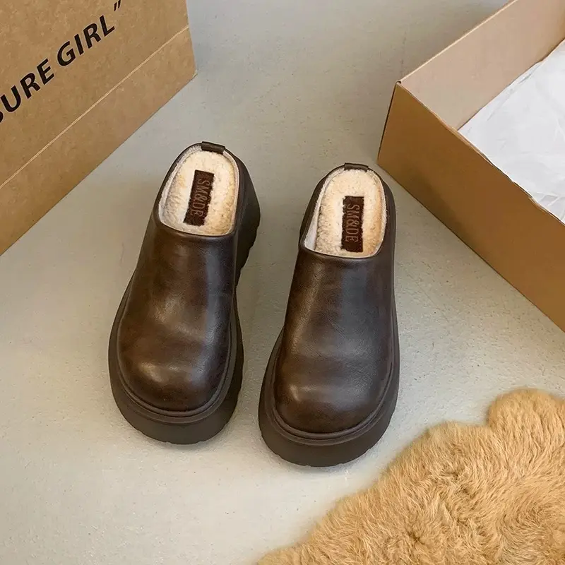 Dép nữ sục da Xịn chất đẹp đế cao bánh mì - GiàY - Shoes DéP Nhung 5