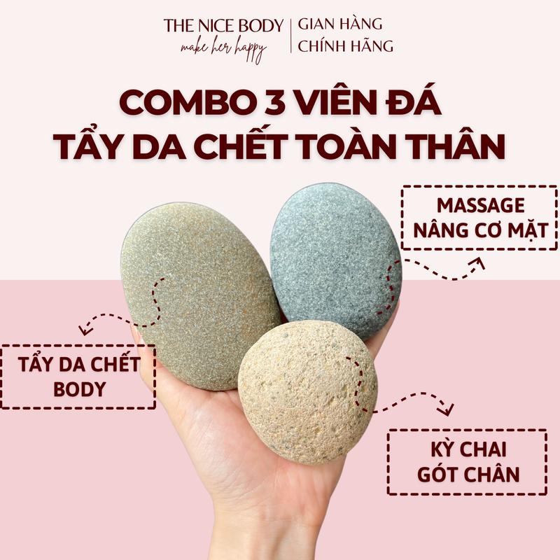 Combo 3 Viên Đá Kì Tắm Tự Nhiên Kỳ Ghét Tẩy Tế Bào Chết Cho Body Nâng Cơ Mặt Chà Gót Chân
