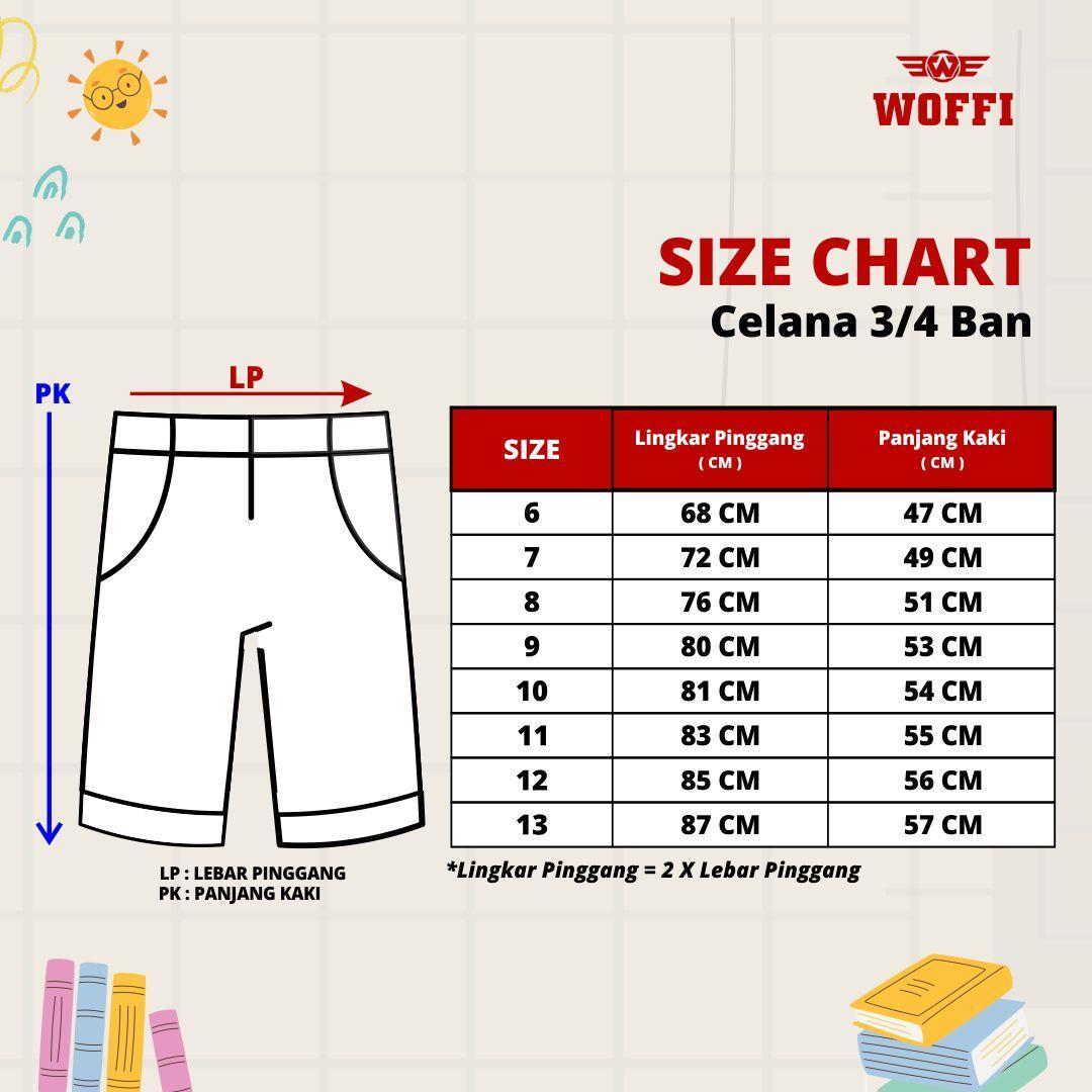 Seragam SMP Woffi Celana Pendek Ban Biru dan Putih