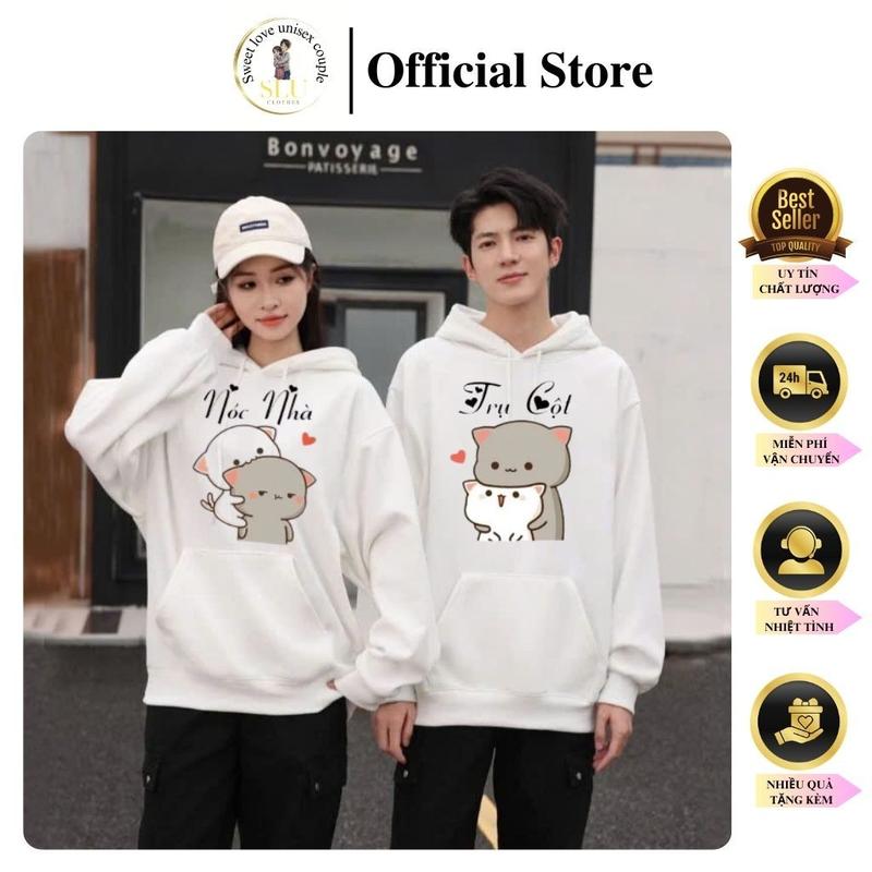 Đồ đôi hoodie & sweater, áo cặp SLU vải nỉ bông dày mịn, hình in sắc nét - HD20 0